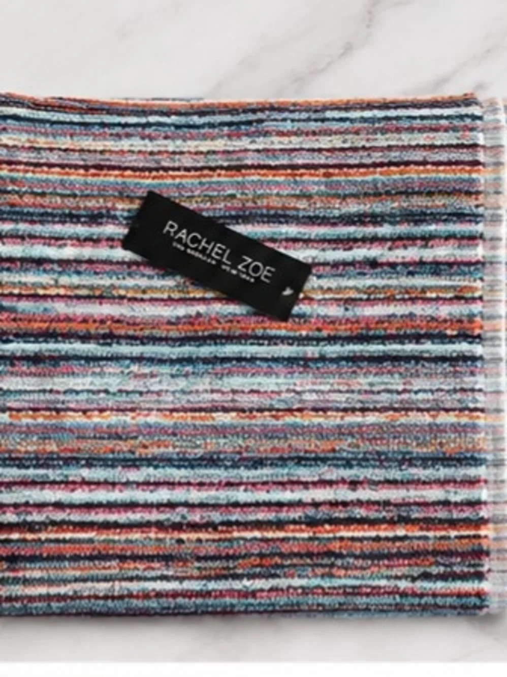 6pc Rachel Zoe Cotton Striped Multicolored Bath Towel Set